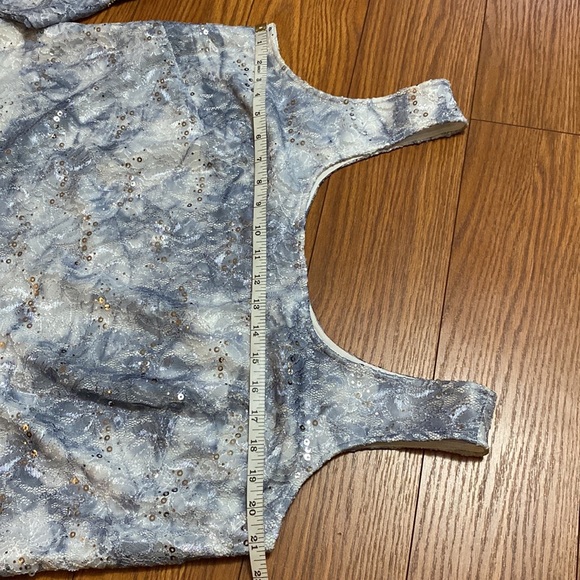 Alex Evenings women’s 3 pcs midi length lace / sequins gray skirt set size 1X - Picture 7 of 16